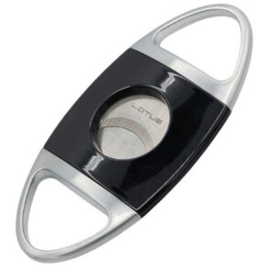 Lotus Jaws Serrated Cigar Cutter - Glossy Black & Chrome Satin (CUT607)