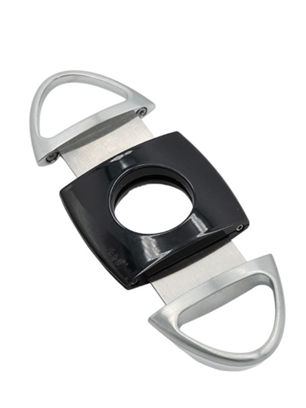 Lotus Jaws Serrated Cigar Cutter – Glossy Black & Chrome Satin (CUT607)