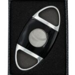 Lotus Jaws Serrated Cigar Cutter – Glossy Black & Chrome Satin (CUT607)