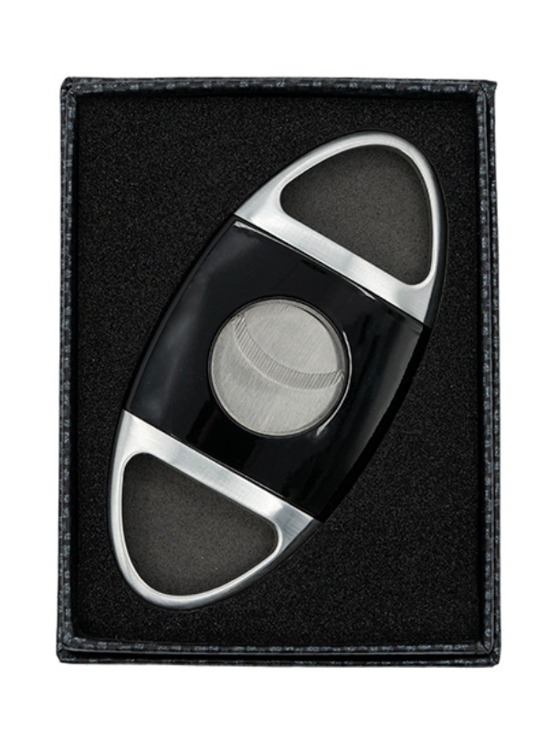 Lotus Jaws Serrated Cigar Cutter – Glossy Black & Chrome Satin (CUT607)