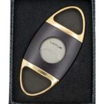 Lotus Jaws Serrated Cigar Cutter – Metallic Brown & Polished Gold (CUT604)