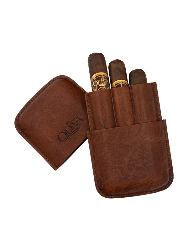 Oliva 3-Cigar Leather Case