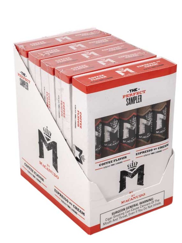 M by Macanudo Coffee and Espresso The Perfect Sampler 25-ct w/ Macanudo Quad Flame Torch Lighter