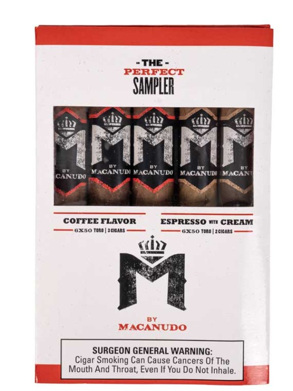 M by Macanudo Coffee and Espresso The Perfect Sampler 25-ct w/ Macanudo Quad Flame Torch Lighter