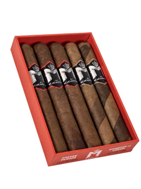 M by Macanudo Coffee and Espresso The Perfect Sampler 25-ct w/ Macanudo Quad Flame Torch Lighter