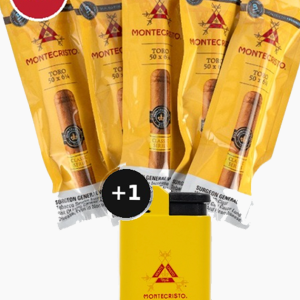 Montecristo Classic Collection Toro 5pk w/ Montecristo Vertigo Single Torch Lighter
